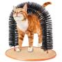 ITODA Cat Arch Self Groomer Massager Toy,Pet Kitten Scratcher Toys Cat Fur Grooming Brush Shedding with Scratch Pad