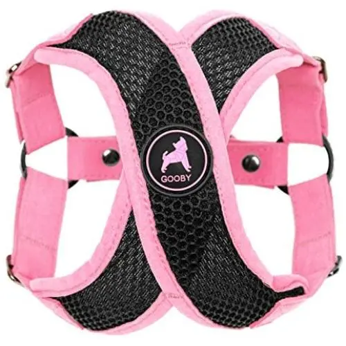 Gooby - Active X Step-in Harness, Choke Free Small Dog Harness with Synthetic Lambskin Soft Strap