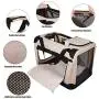 Crazy Queens Portable 3 Door Soft Sided Folding Travel Pet Carrier with Straps and Fleece Mat for Dogs, Cats, Rabbits, Indoor/Outdoor Use Crazy Queens Portable 3 Door Soft Sided Folding Travel Pet Carrier with Straps and Fleece Mat for Dogs, Cats, Rabbits, Indoor/Outdoor Use
