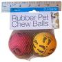 2 Pack Rubber Pet Chew Balls Yellow, RED , Natural Rubber 2.3X2.3X2.3inches-Perfect Toys Balls for Pets