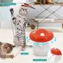 Peffiti Interactive Laser Cat Toy, 360 Degree Automatic Rotating Laser and Realistic Fluttering Butterfly 2 in 1 Chaser Electronic Cat Toy for Indoor Cats, Freely Speed Setting and 3 Timer Setting