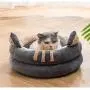 GUOXY High Elastic Pp Cotton Dog Bed Cat Cushion Semi-Enclosed Warm Cat House Four Seasons Universal Pet Nest for Cats and Dogs,Bgray,Small GUOXY High Elastic Pp Cotton Dog Bed Cat Cushion Semi-Enclosed Warm Cat House Four Seasons Universal Pet Nest for Cats and Dogs,Bgray,Small