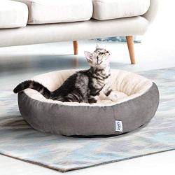 Loves cabin Round Donut Cat and Dog Cushion Bed, 20in Pet Bed For Cats or Small Dogs, Anti-Slip & Water-Resistant Bottom, Super Soft Durable Fabric Pet Supplies, Machine Washable Luxury Cat & Dog Bed