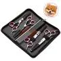 Dog Grooming Scissors 6PCS, Stainless Steel with Safety Round Tip Thinning Straight Curved Shears and Combing Kit for Cat Pet Dog Grooming Scissors 6PCS, Stainless Steel with Safety Round Tip Thinning Straight Curved Shears and Combing Kit for Cat Pet