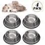 Rapsrk Stainless Steel Dog Cat Bowls for Small/Medium/Large Dogs,Cat Kitten Rabbit Dish with Rubber Base , Pets Feeder Bowl and Water Bowl Perfect Choice (4Pack) Rapsrk Stainless Steel Dog Cat Bowls for Small/Medium/Large Dogs,Cat Kitten Rabbit Dish with Rubber Base , Pets Feeder Bowl and Water Bowl Perfect Choice (4Pack)