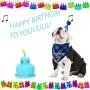 Weewooday Dog Birthday Boy Scarf Set Include Dog Birthday Bib Dog Party Hat Dog Cake Squeaky Toy Dog Birthday Party Supplies for Medium Large Dogs