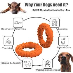 Updated Durable Dog Chew Toys for Aggressive Chewers - Lifetime Replacement Guarantee - Nearly Indestructible Natural Rubber Dog Toys - Tough Strong Tug of War Dog Teething Toys for Large Medium Dogs