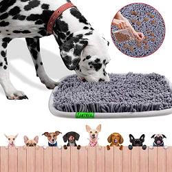 LAMTWEK Snuffle Mat for Dogs, 17'' x 21'' Dog Snuffle Mat Interactive Feed Game for Boredom, Encourages Natural Foraging Skills and Stress Relief, Easy to Fill/Machine Washable (with 2PCS Suction Cups