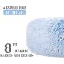 Poohoo Calming Faux Fur Donut Cuddler Dog Bed,Washable Round Cat Bed Pillow Cuddler Gradient Color(23''/30'') for Small Medium Dogs (M 23'', Blue)