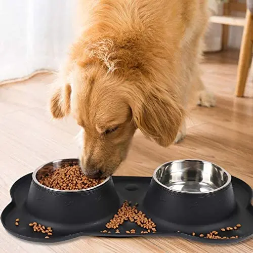 Patimate Stainless Steel Dog Bowl - Pet Bowls Food Water Feeder with Non-Skid No Spill Silicone Mat and Strong Suction Cup for Pets Small Medium Large Dogs Patimate Stainless Steel Dog Bowl - Pet Bowls Food Water Feeder with Non-Skid No Spill Silicone Mat and Strong Suction Cup for Pets Small Medium Large Dogs