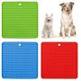 Baring 3 Pieces Dog Lick Pad Mat, Slow Feeder Dog mat, Dog Treat Distraction Mat for Licking/Yoghurts/Peanut/Pet Bathing