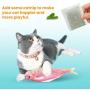 ZooZoo 2-Pack Flopping Plush Fish Catnip Cat Toy 11.8'' Touch Sensor Auto Activated Standby USB Charging Washable Electronic Wiggle Realistic Pet Simulation Happy Healthy Kitten Interactive Silver Vine