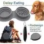 Rainteam Portable Collapsible Travel Dog Bowl, Outdoor Double Bowl Design with Slow Feeder Bowl and Water Bowl, Non-Slip, Anti-tip and No-Spill Rainteam Portable Collapsible Travel Dog Bowl, Outdoor Double Bowl Design with Slow Feeder Bowl and Water Bowl, Non-Slip, Anti-tip and No-Spill