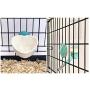 Choco Nose Rabbit No Drip Water Bottle & Food Bowl Set. H528 Wire Cage Leak-Proof Nozzle Chinchilla Toy-Breed Small-Sized Dog Puppy Dispenser Pet Waterer Crate Detachable Crock Animal Feeder BPA-Free