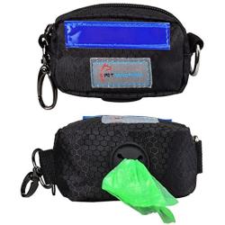 Pet Industries Dog Poop Bag Holder Dispenser, Heavy-Duty Waterproof Material, Reflective Strip, Zippered Pouch & Carabiner Clip for Easy Carry and Velcro Leash Attachment Strap