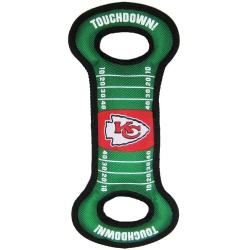 NFL Football Field DOG TOY with Squeaker. - KANSAS CITY CHIEFS - For Tug, Toss, and Fetch. - Tough & Durable PET TOY