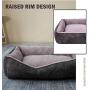 Coohom Rectangle Washable Dog Bed,Warming Comfortable Square Pet Bed Simple Design Style,Durable Dog Crate Bed for Medium Large Dogs (25 INCH, Black)