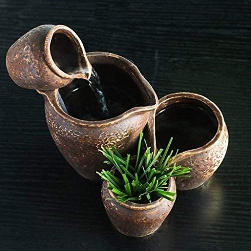 DFVV Pet Water Dispenser Ultra-Quiet Automatic Circulation Fountain, Cat Ceramic Water Dispenser, Outdoor Small Animal Drinking Water Artifact Pet Feeder