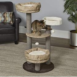 MidWest Sturdy & Fashionable Cat Tree Stylish Cat Tree Features a Removable Cat Bed & Sisal Fabric Cat Scratching Posts for Easy Cleaning 1-Year Manufacturers Warranty