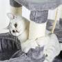 Xinyu 53 Inches Cat Tree Cat Condo with an Extra-Large Scratching Pad, Basket(Supported by Two Posts) Grey