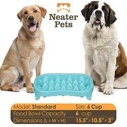 Neater Pet Brands - Neater Slow Feeder - Fun, Healthy, Stress Free Dog Bowl Helps Stop Bloat Prevents Obesity Improves Digestion (2.5 Cup, 6 Cup, Double Diner/w Water Bowl)