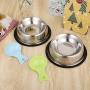 Inscape Data 2 Pack Dog Bowl Stainless Steel Dog Food and Water Bowls Pet Feeder Bowls with Spoons, Non-Slip Rubber Base - Easy to Clean