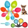 Roundler Pet Food Scoop Set, 4 Sizes Plastic Measuring Cups & 4 Sizes Collapsible Silicone Pet Measuring Scoops for Dog Cat Bird Guinea Pig Ferret and Other Small Animals Dry Food Water