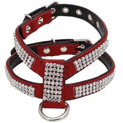 Dogs Kingdom Full Rhinestone Crystal Pet Dog Harness Leash Set Customized Rhinestone Puppy Small Dog Chihuahua Harness Leash 2Pcs