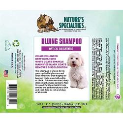 Natures Specialties Bluing Optical Brightners Shampoo for Dogs Cats, Non-Toxic Biodegradeable