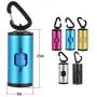 Decdeal Pet Poop Holder Dog Waste Dispenser Aluminum Tube Includes 15pcs Waste Bags Refillable (Blue)