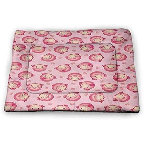 DayDayFun Persian Patterned Pet Pad Paisley Pattern with Oriental Style Flower Arrangement Middle Leaf Motifs Pet Mats for Food and Water Multicolor