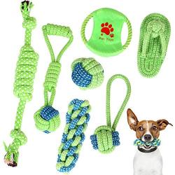 Dog Rope Toys Yooumoga 7Pcs Dog Toy for Small to Medium Dogs, Puppy, and Pets - as Aggressive Chewers for Dog Toys - Dog Training - Dog Teething Cleaning