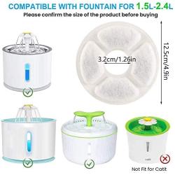 TUOWS Pet Fountain Filters Replacement Cat Fountain Filter Activated Carbon Filter for Automatic Water Dispenser Dog Drinking Fountain