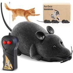 Aerbee Remote Control Mouse Toy, RC Electronic Rat Flocking Mouse Toy Interactive Cat Toys Fun for Cats Dogs Pets, Moves Like a Real Mice