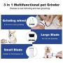 TDYNASTY DESIGN Dog Nail Grinder Quiet Electric Dog Nail Trimmer Kit for Dogs & Cats, 3 in 1 Pet Trimmer, Multi-Function Painless Pet Paws Grooming Smoothing Clipper, Portable & Rechargable