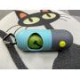 Set of 2 Portable LED Flashlight Dog Poop Bag Dispenser Dog Poop Bag Holder for Dog Poop Bags Dog Waste Bags with 1 Roll Lavender Poop Bags