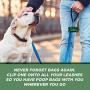 Lillian Ruff Dog Waste Bag Dispenser with Leash Clip Disposable Bag Holder for Pet Waste - 15 Leak Proof Unscented Poop Bags Included-3 Pc Pack Green