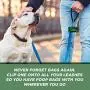 Lillian Ruff Dog Waste Bag Dispenser with Leash Clip Disposable Bag Holder for Pet Waste - 15 Leak Proof Unscented Poop Bags Included-3 Pc Pack Green Lillian Ruff Dog Waste Bag Dispenser with Leash Clip Disposable Bag Holder for Pet Waste - 15 Leak Proof Unscented Poop Bags Included-3 Pc Pack Green