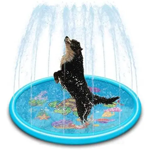 Splash Sprinkler Pad for Dogs Kids, 44 Inch Foldable Dog Bath Pool Thickened Durable Bathing Tub, Pet Girls Boys Wading Swimming Pool Summer Outdoor Games Water Play Mat Splash Sprinkler Pad for Dogs Kids, 44 Inch Foldable Dog Bath Pool Thickened Durable Bathing Tub, Pet Girls Boys Wading Swimming Pool Summer Outdoor Games Water Play Mat