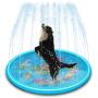 Splash Sprinkler Pad for Dogs Kids, 44 Inch Foldable Dog Bath Pool Thickened Durable Bathing Tub, Pet Girls Boys Wading Swimming Pool Summer Outdoor Games Water Play Mat