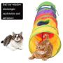Cat Tunnel with Plush Ball, Interactive Peek-a-Boo Cat Chute Cat Tube Toy, Foldable Rainbow S-Tunnel for Indoor Cat, for Puzzle Exercising Hiding Training and Running with Fun Ball and 2 Peek Hole