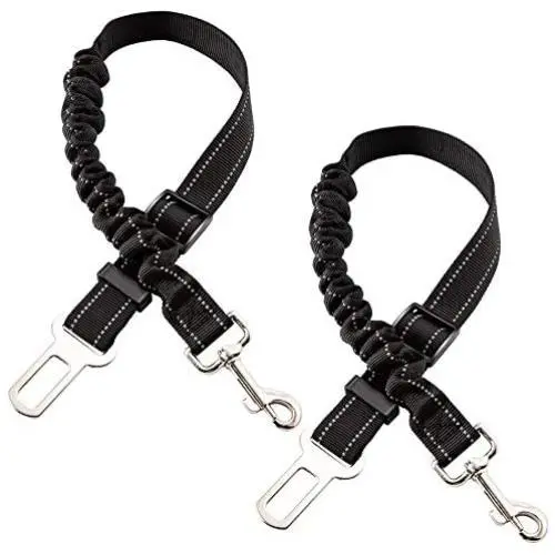 LUPAPA Dog Seat Belt for Vehicle Car (2-Pack), Adjustable Length Pet Seat Belt with Hook Lock and Seatbelt Buckle, Elastic Buffered Reflective Nylon for Shock Attenuation LUPAPA Dog Seat Belt for Vehicle Car (2-Pack), Adjustable Length Pet Seat Belt with Hook Lock and Seatbelt Buckle, Elastic Buffered Reflective Nylon for Shock Attenuation