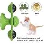 LATTOOK Windmill Cat Toy, Interactive Puzzle Cat Toy with Suction Cup, Scratching Tickle Cats Hair Brush, Portable Turntable Grooming Shedding Massage Tickle with Catnip and Bells