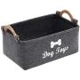 Geyecete Dog Toys Storage Bins - with Wooden Handle, Pet Supplies Storage Basket/Bin Kids Toy Chest Storage Trunk