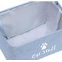 Geyecete Canvas Cat Toy Basket Basket for Cat Stuff Dog/Cat Toys, cat Blanket,cat Clothes Storage -15in x 10.5in x 10in-Cat Stuff
