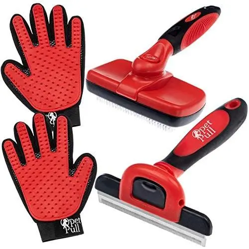 Complete Professional Pet Grooming Kit | Self Cleaning Slicker Brush for Dogs & Cats | Pro Grooming Brush Effectively Reduces Shedding Fur | Pet Hair Remover Brush Gloves | Combo Gift Set Complete Professional Pet Grooming Kit | Self Cleaning Slicker Brush for Dogs & Cats | Pro Grooming Brush Effectively Reduces Shedding Fur | Pet Hair Remover Brush Gloves | Combo Gift Set