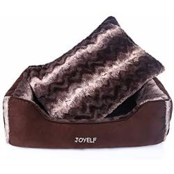 JOYELF Dog Bed with Washable Cover Ultra Soft Dog Sofa & Warming Pet Bed for Cats or Dogs with Rectangle Breathable Soft Cotton and Squeaker Toys as Gift