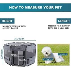 Petsfit Dog Playpen/Pet Playpen,Removable Zipper Top and Bottom, Foldable Exercise Pen, Outdoor Play Yard Use