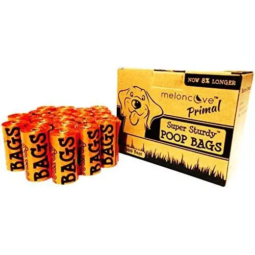 Melon Cove Primal Dog Poop Bags 300 Earth Friendly Super Sturdy Dog Waste Bags, 15 Bags per Roll 8% Longer Extra Strong Leak-Proof Bags Rolling Cores Dog Bags Dispensers Bag Size 9 x 14 Inches