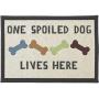 PetRageous 10215 One Spoiled Dog Tapestry Dog Non-Skid Machine Washable Placemat for Pet Feeding Stations with Rubber Backing 13-Inch by 19-Inch for Dogs, Off-White
